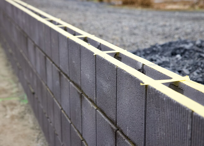 耐久性を高める、ブロック積みの施工確認